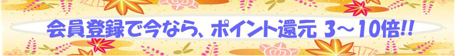 会員登録で今なら、ポイント還元3〜10倍!!